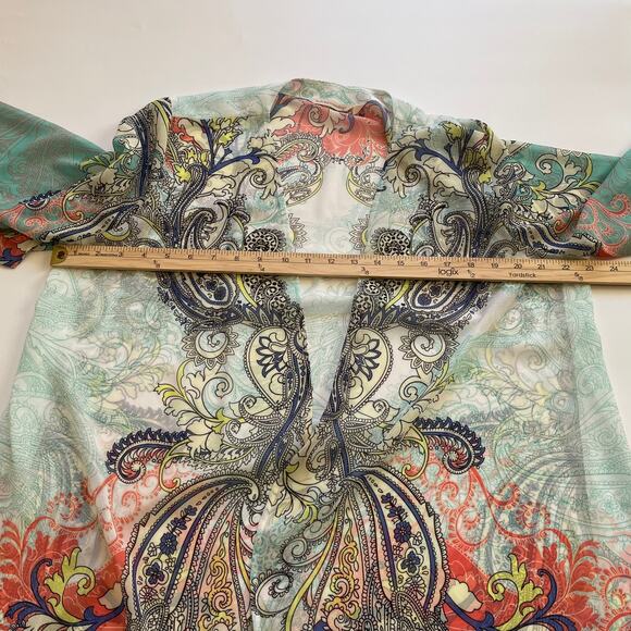 Soft Surroundings Colorful Paisley Open Cardigan - Picture 5 of 6